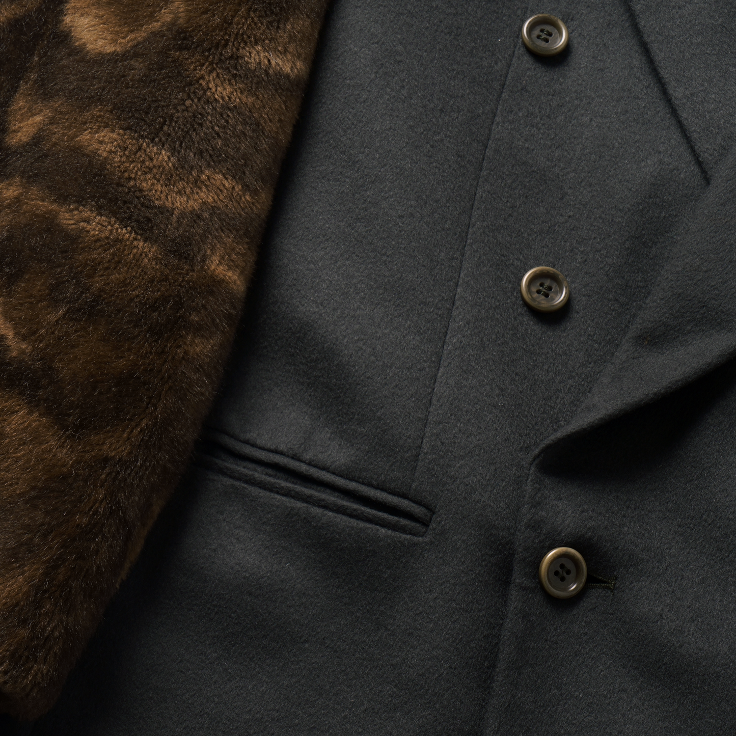 Maxime cachemire and faux fur coat