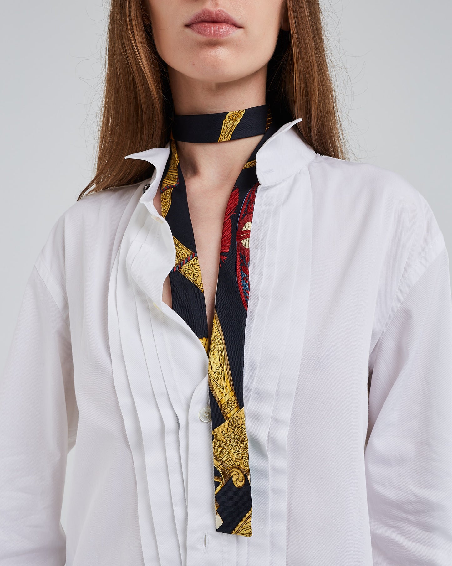 Karl silk tie choker