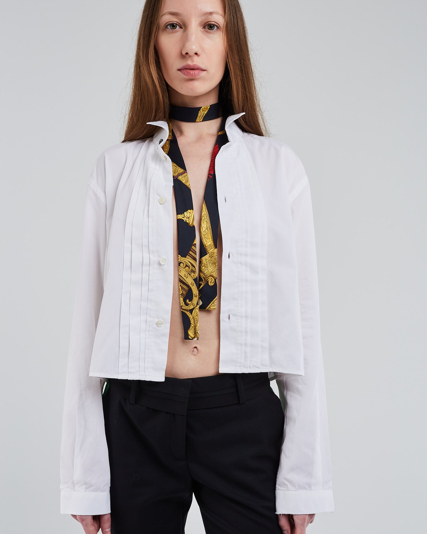 Karl silk tie choker