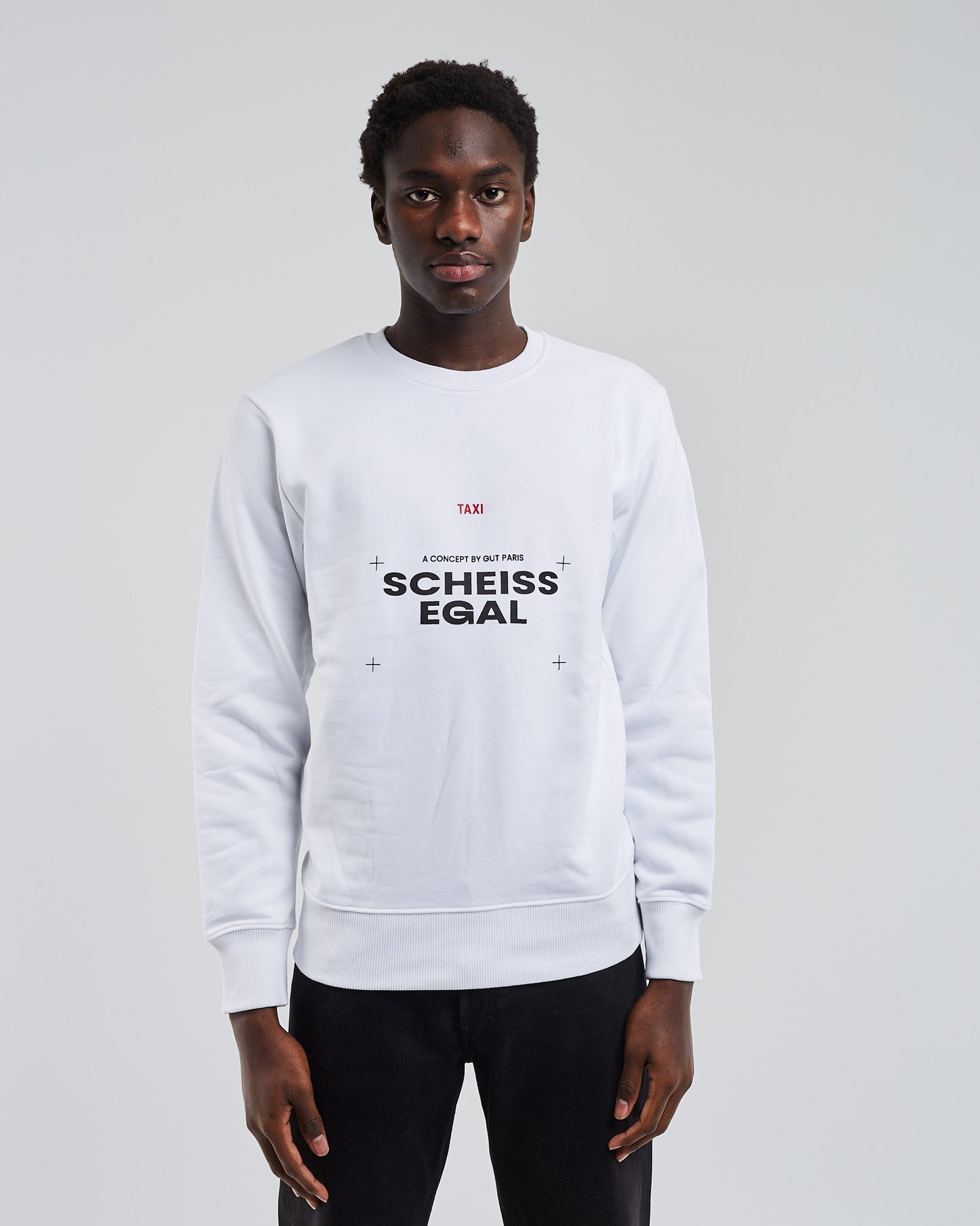 White printed sweat scheissegal