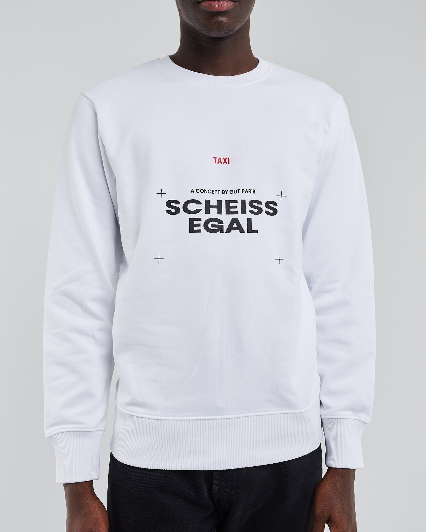 White printed sweat scheissegal