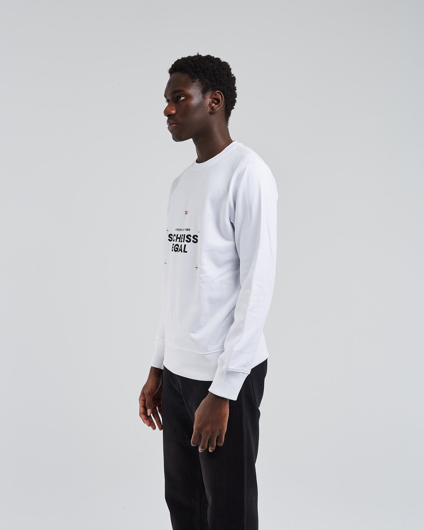 White printed sweat scheissegal
