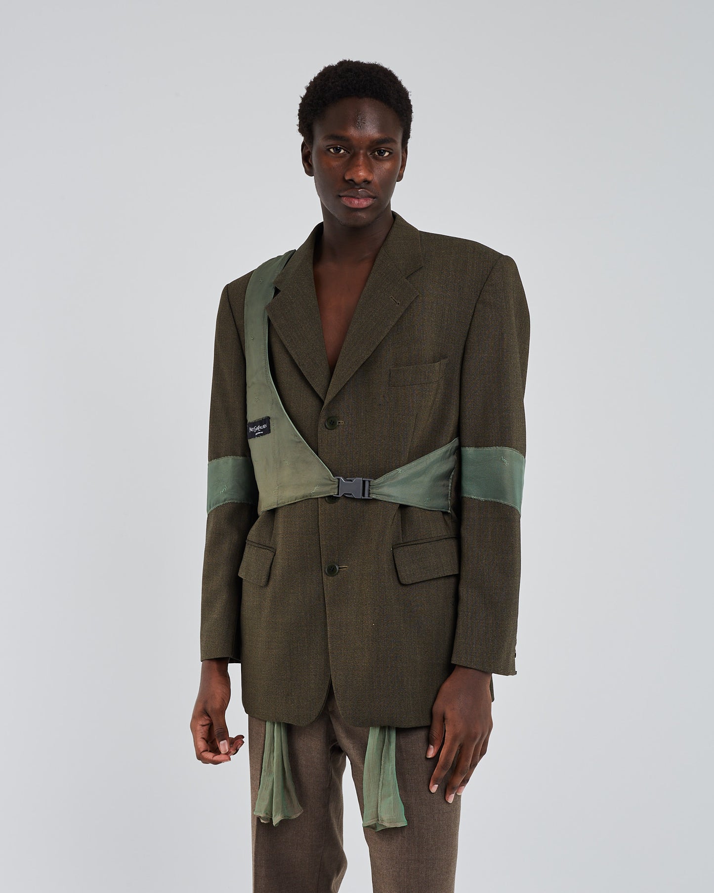 Jade silk harness jacket