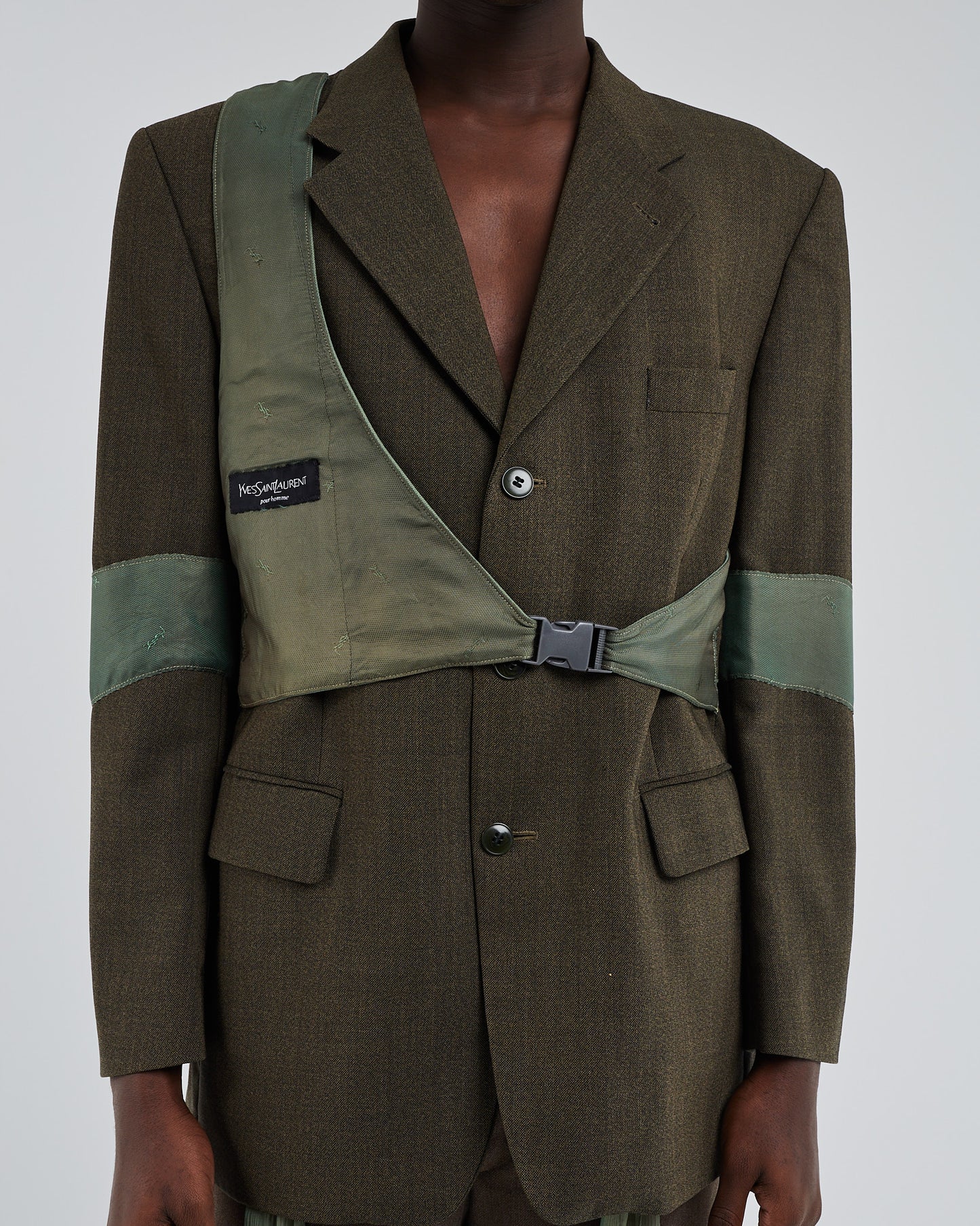 Jade silk harness jacket