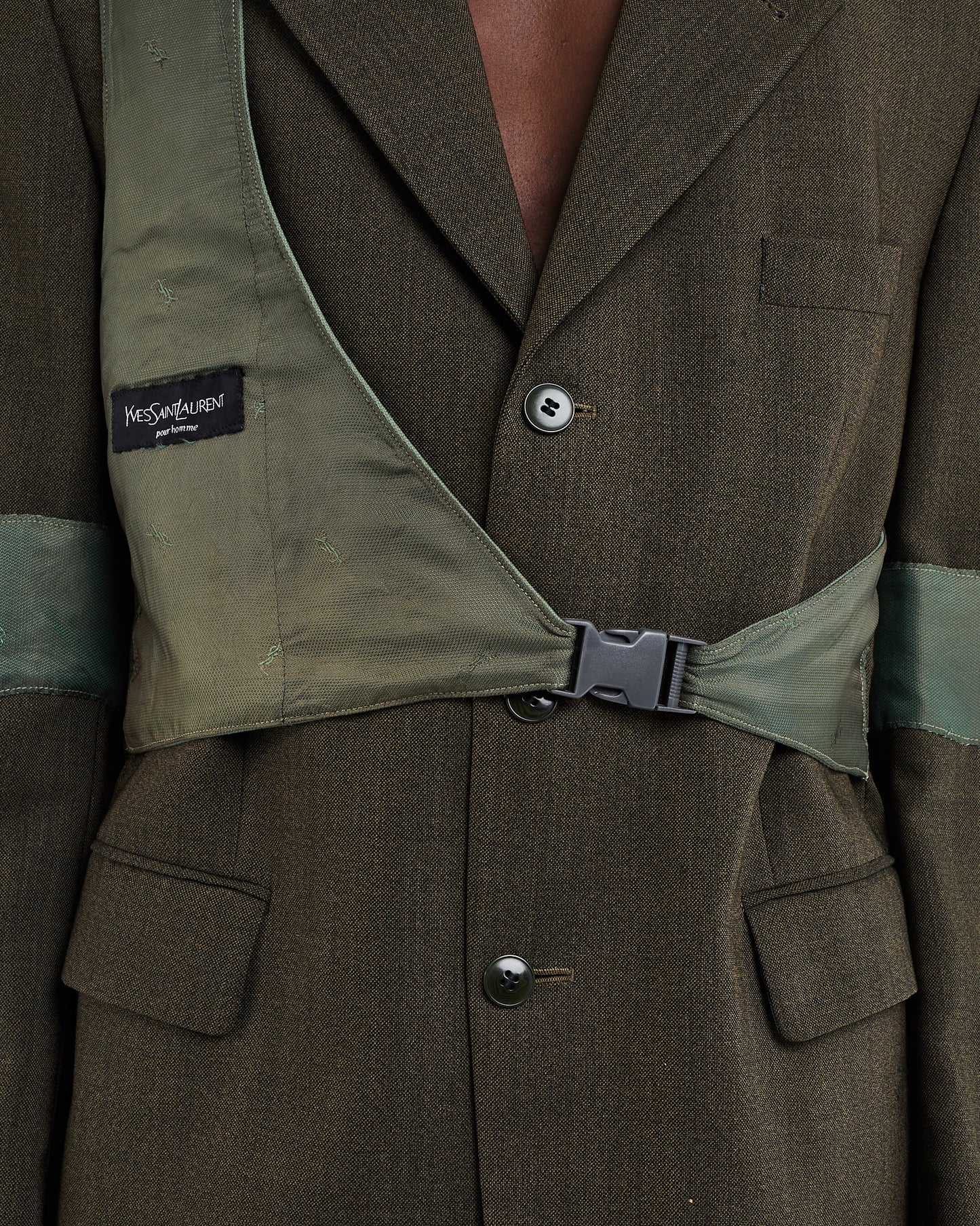 Jade silk harness jacket