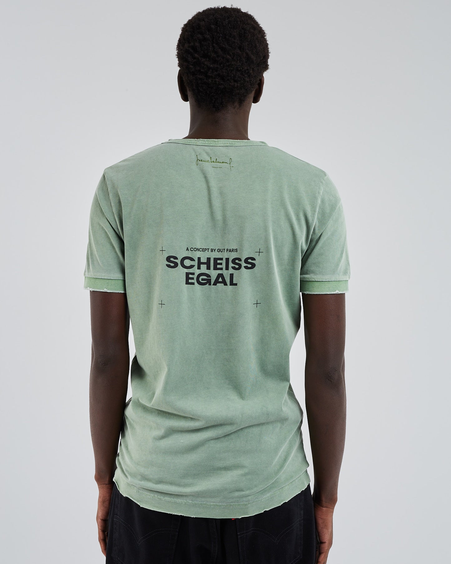 Green destroyed t-shirt scheissegal