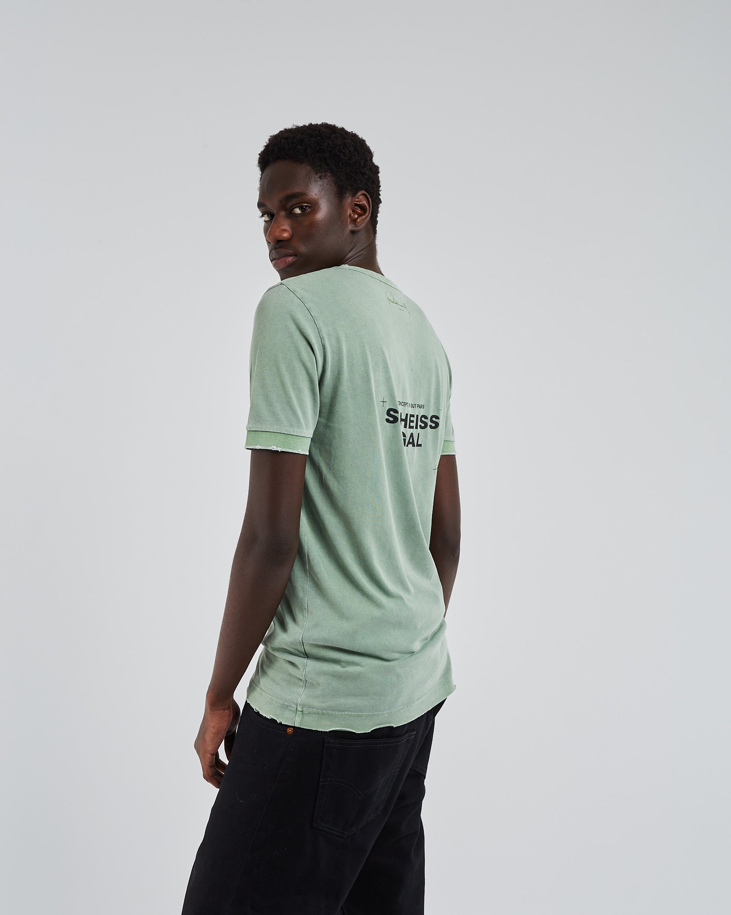 Green destroyed t-shirt scheissegal