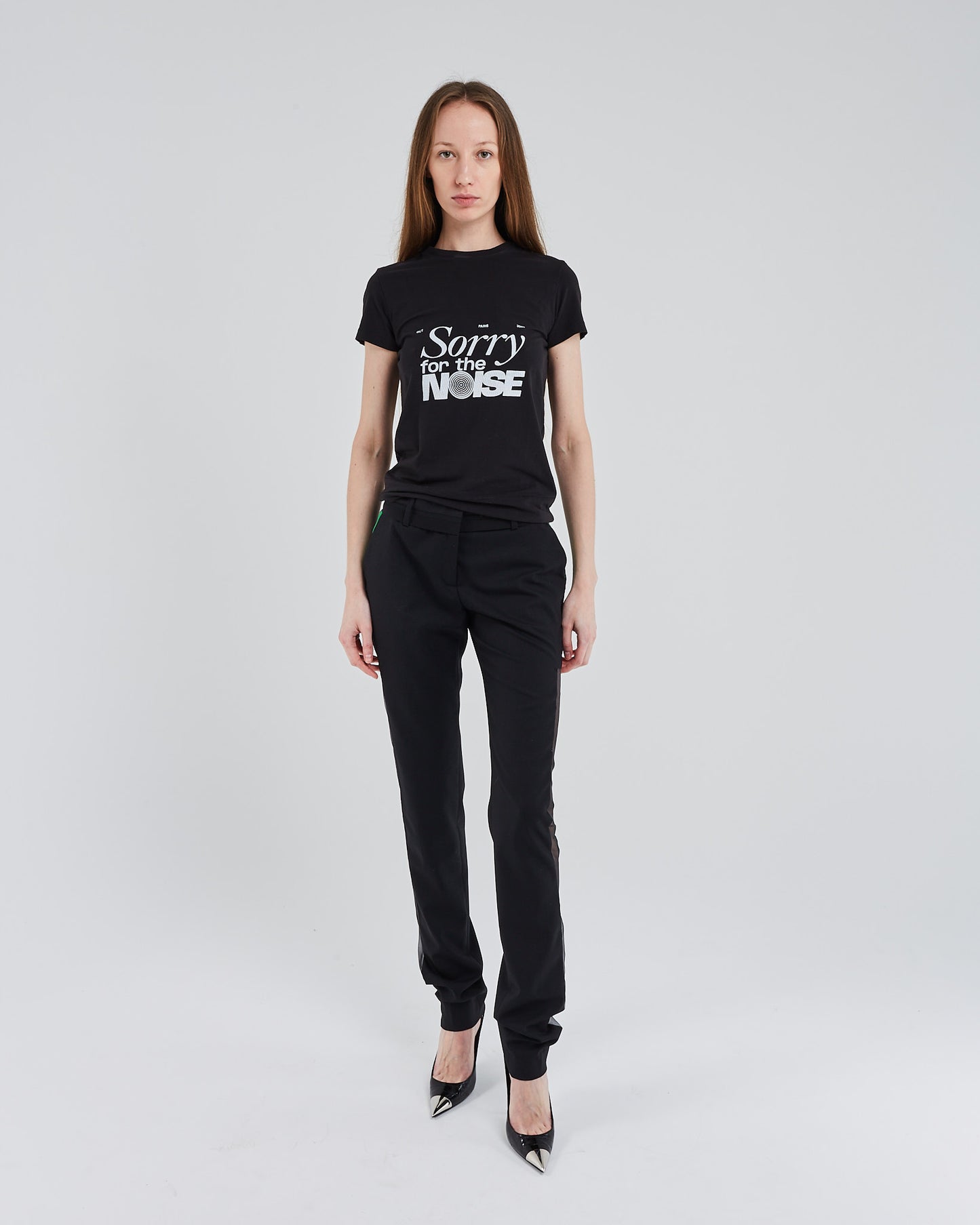 Black slim printed t-shirt SFTN
